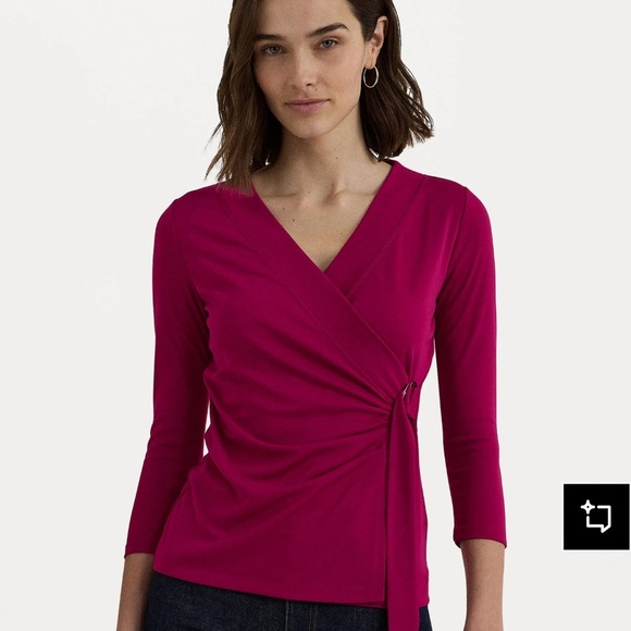 Ralph Lauren Tops - Ralph Lauren Elegant Pink Wrap Top Brand New Sold Out in Stores Retails for 102$